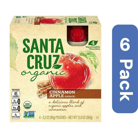 Santa Cruz Organic Applesauce Pouch Cinnamon 4-Pack 12.8 oz (Pack Of 6)