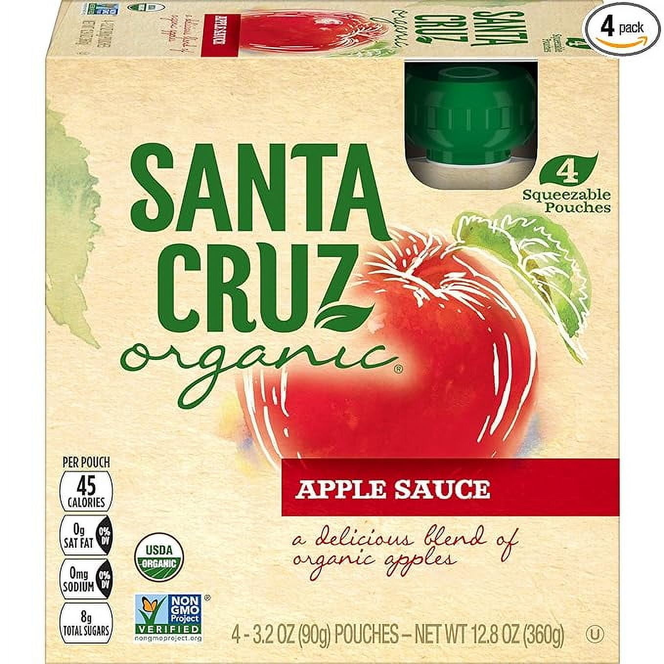 Santa Cruz Organic Applesauce Pouches, 3.2 Oz (pack of 4)