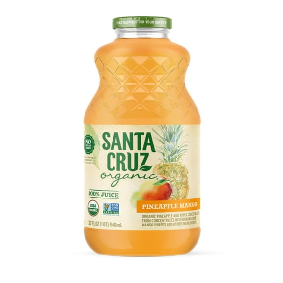 Santa Cruz Organic Pineapple Mango Juice Bottle - 32 fl oz - Pack of 2