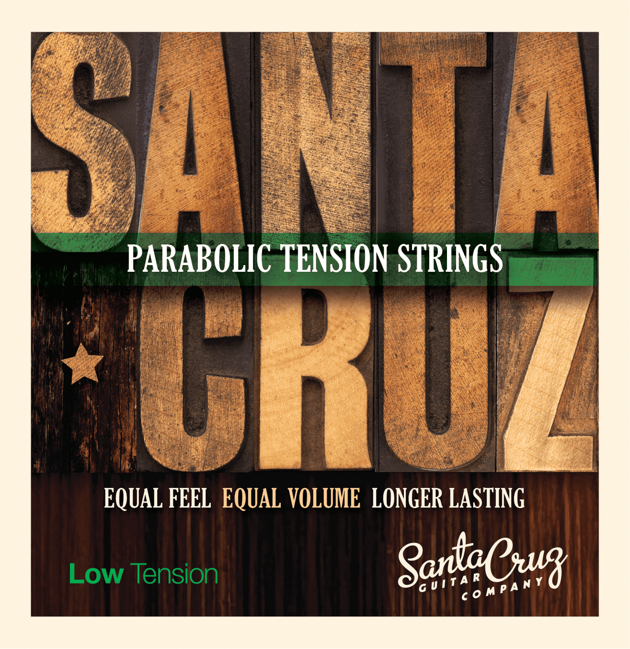 Santa Cruz Parabolic Tension Acoustic Guitar Strings - Low Tension (12-56)