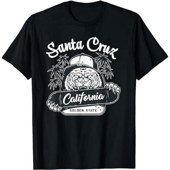 Santa Cruz SkateBoarding Palm Tree Skateboard Street Wear T-Shirt
