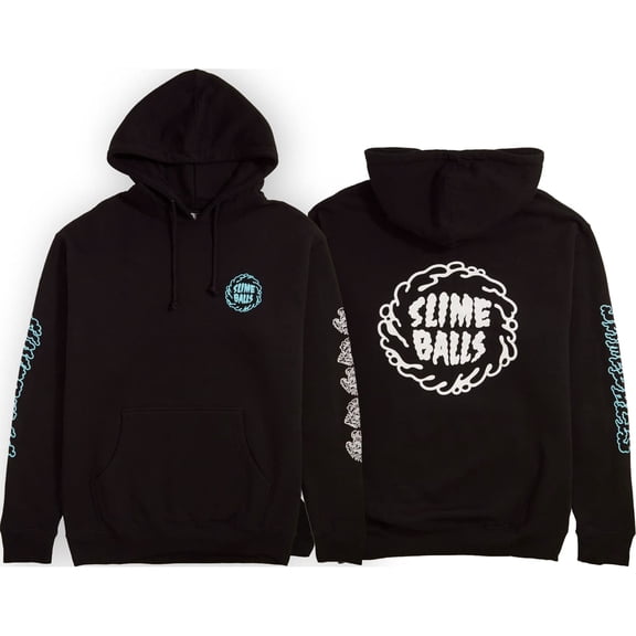 Santa Cruz Slime Balls Mono Splat Hoodie/Sweatshirt Medium Black