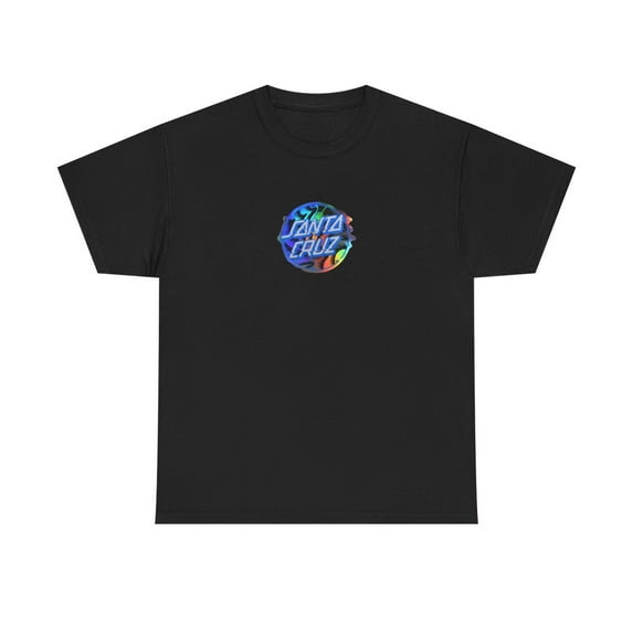 Santa Cruz Vivid Slick Colorful 90s 00s Dot Vintage Classic Skate TShirt Print - Black / M