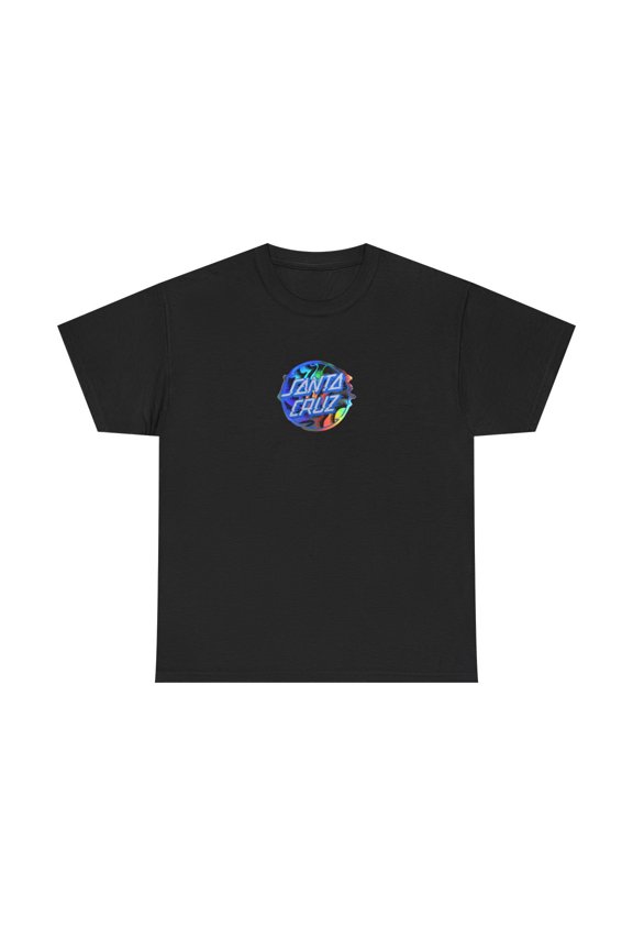 Santa Cruz Vivid Slick Colorful 90s 00s Dot Vintage Classic Skate TShirt Print - Black / M