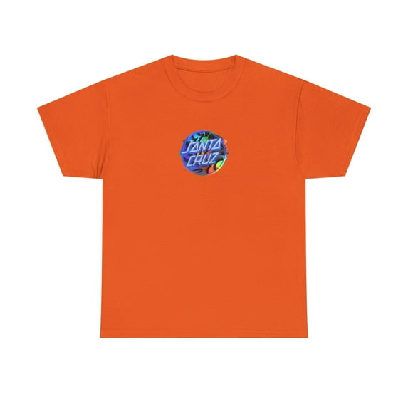 Santa Cruz Vivid Slick Colorful 90s 00s Dot Vintage Classic Skate TShirt Print - Orange / L