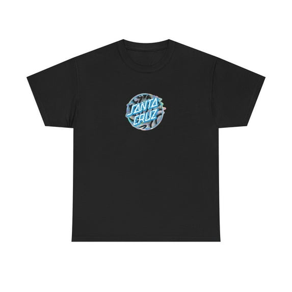 Santa Cruz Vivid Slick Dot Colorful 90s 00s Vintage Classic Skate TShirt Print - Black / L