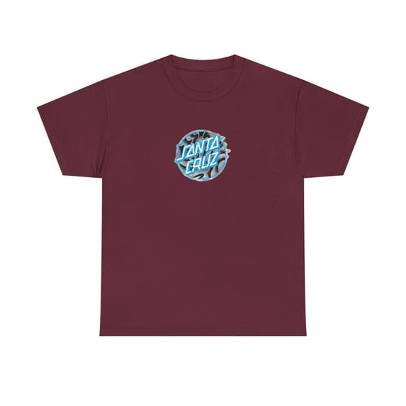 Santa Cruz Vivid Slick Dot Colorful 90s 00s Vintage Classic Skate TShirt Print - Maroon / L