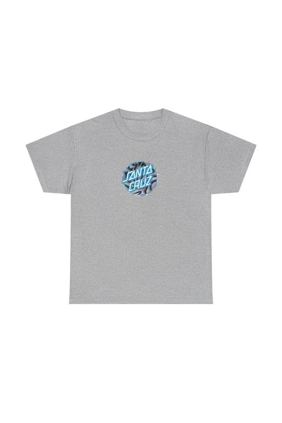 Santa Cruz Vivid Slick Dot Colorful 90s 00s Vintage Classic Skate TShirt Print - Sport Grey / 5XL