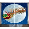 thumbnail image 1 of Ambesonne Santa Curtains 2 Panel Set, Christmas Night, 108" x 84", Multicolor, 1 of 3