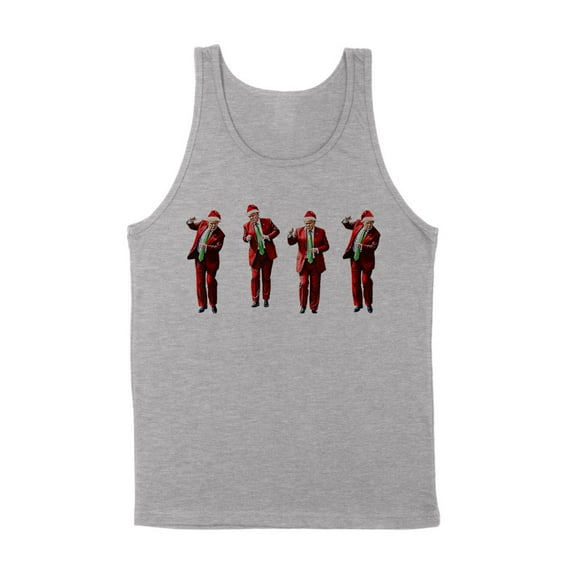 Santa Dancing Trump Tank Top Unisex X-Large Grey