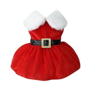Santa Dog Christmas Outfit Thermal Holiday Puppy Dress Pet Clothes Small Dog Dresses for Girls Cat Clothes for Small Cats Dog Holiday Dress Pajamas for Dogs Cat Dresses for Small Cats Girl