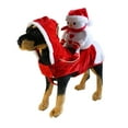 thumbnail image 1 of Santa Dog Costume, Christmas Pet Clothes Santa Claus Riding, Pet Cosplay Costumes Party Dressing up, Dogs Cats Outfit for Small Medium Large Dogs Snowman M, 1 of 7