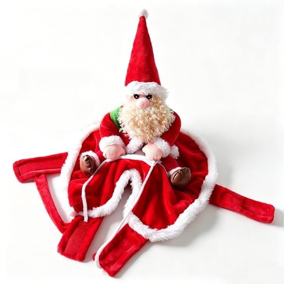 Santa Dog Costume Christmas Pet Clothes Santa Claus Riding Pet Cosplay Costumes Party Dressing up Dogs Cats Outfit for Small Medium Dogs