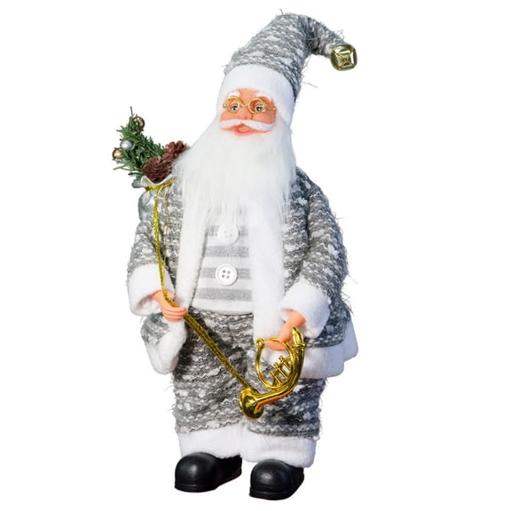 Santa Doll Party Festive Scene For Tabletop Display Grey 40cm Plastic