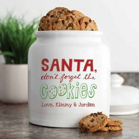 Santa, Don't Forget The Cookies Personalized Christmas Cookie Jar