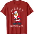 thumbnail image 1 of Santa Donald Duck Merry Quackmas Holiday Christmas DTG Print Unisex T-Shirt, 1 of 5