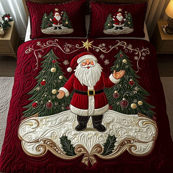 Santa Dreams 3-Piece Quilted Bedding Set