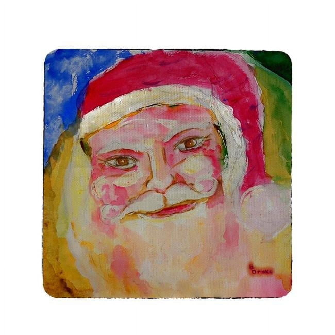 Festive Multicolor Rubber Square Coaster Set, 4 Pieces