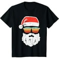 thumbnail image 1 of Santa Face Retro Sunglasses Adult Christmas Adult T-Shirt, 1 of 6