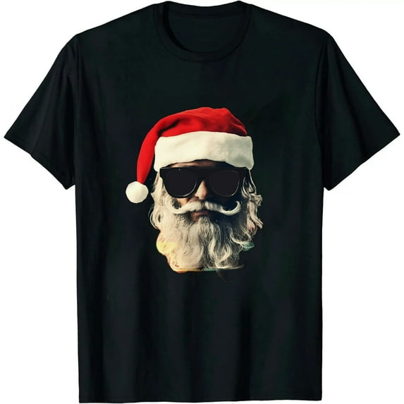 Santa Face Retro Sunglasses Christmas Xmas Men Women Kids T-Shirt