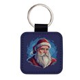 thumbnail image 1 of Santa Father Christmas Xmas Faux Leather Square Keychain, 1 of 7