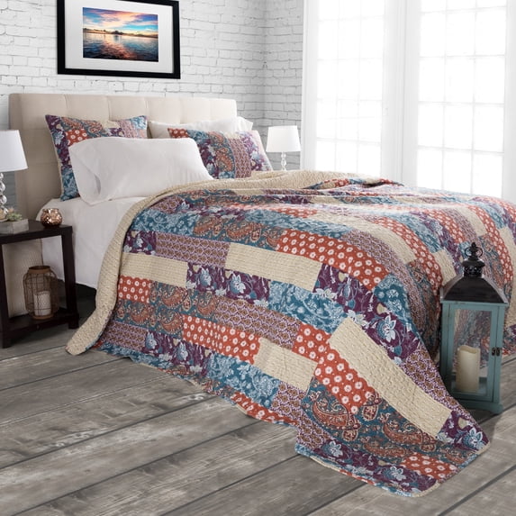 Lavish Home 66-10060-K Cabin & Lodge Santa Fe Quilt Set, King Size - 3 Piece
