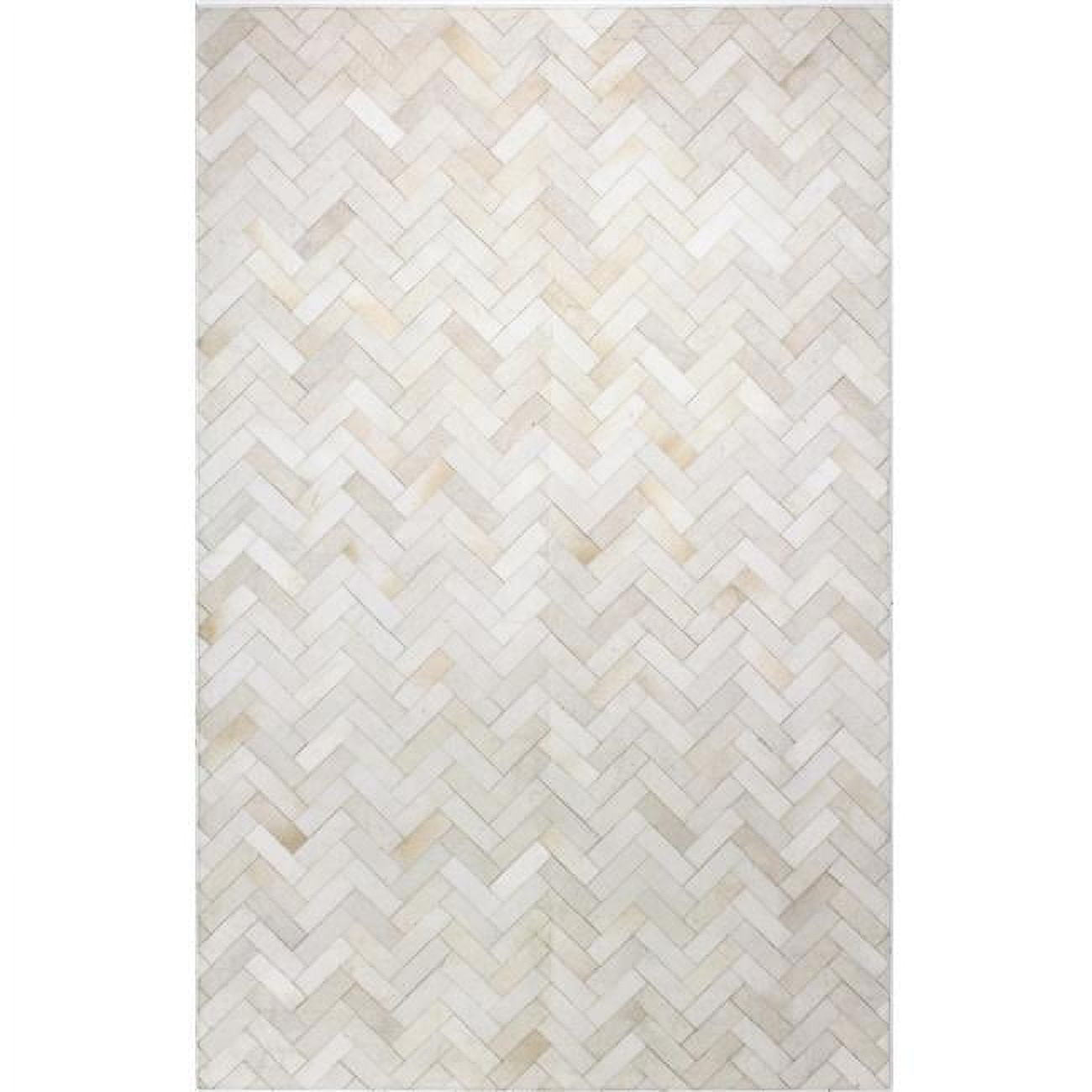 Handmade Cream Cowhide Rectangular 10' x 14' Area Rug