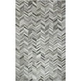 thumbnail image 1 of Santa Fe Collection Chevron Contemporary Leather Hand Stitched Area Rug, Grey - 8 x 10 ft., 1 of 1