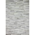 thumbnail image 1 of Santa Fe Collection Striped Contemporary Leather Hand Stitched Area Rug - Grey - 4 x 6 ft., 1 of 1