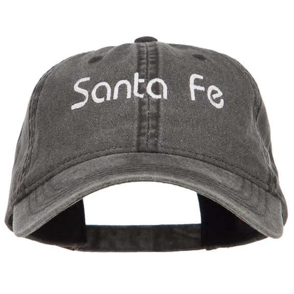 Santa Fe Embroidered Washed Cap - Black OSFM