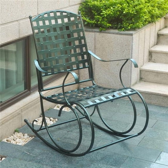 Santa Fe Iron Nailhead Rocker, Verdi Green