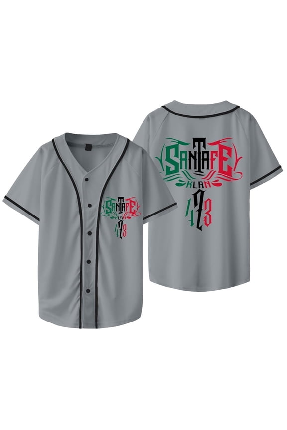 Santa Fe Klan 473 Merch Jersey Rapper Tour Baseball Jacket Women Men Fashion Casual Short Sleeve T-shirts