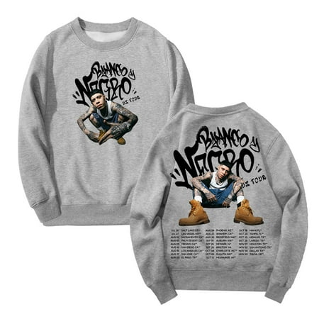 Santa Fe Klan Blanco y Negro 2024 US Tour Merch Long Sleeve Streetwear Women Men Sweatshirt