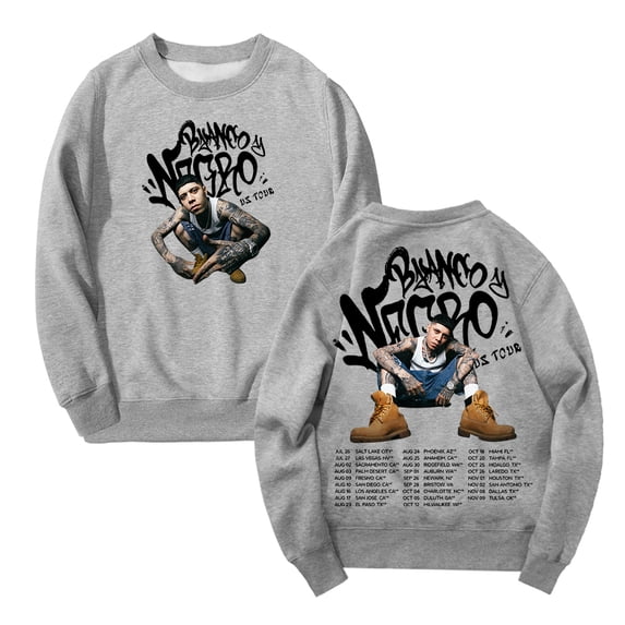 Santa Fe Klan Blanco y Negro 2024 US Tour Merch Long Sleeve Streetwear Women Men Sweatshirt