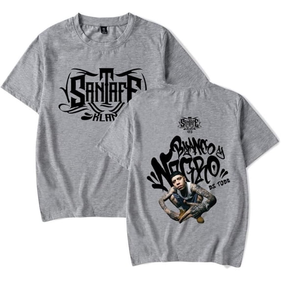 Santa Fe Klan Blanco y Negro Tour 2024 Merch T-Shirt Women Men Crewneck Short Sleeve Fashion Tee