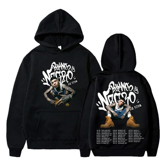 Santa Fe Klan Blanco y Negro Tour Merch Hoodies Women Men Long Sleeve Casual Sweatshirt Clothes