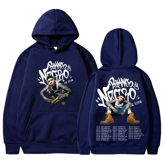 Santa Fe Klan Blanco y Negro Tour Merch Hoodies Women Men Long Sleeve Casual Sweatshirt Clothes