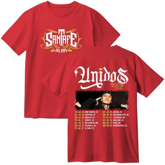 Santa Fe Klan Unidos Tour 2025 Merch Cotton T-Shirt Women Men Casual Crewneck Short Sleeve Tee