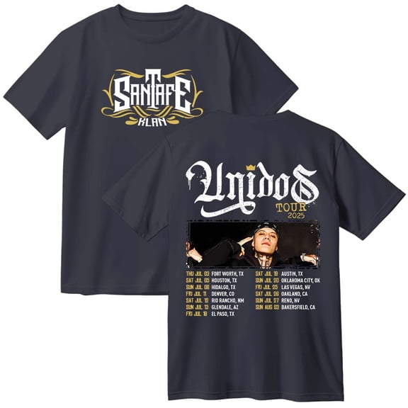 Santa Fe Klan Unidos Tour 2025 Merch Cotton T-Shirt Women Men Casual Crewneck Short Sleeve Tee