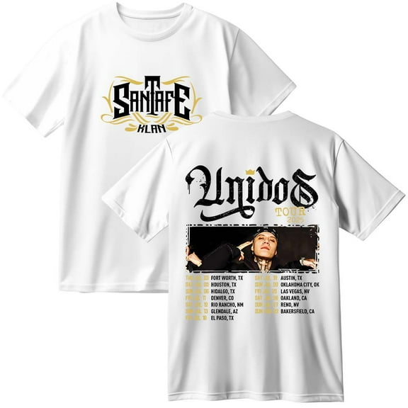 Santa Fe Klan Unidos Tour 2025 Merch Cotton T-Shirt Women Men Casual Crewneck Short Sleeve Tee