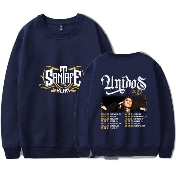 Santa Fe Klan Unidos Tour 2025 Merch Sweatshirt Women Men Casual Crewneck Long Sleeve Pullover Clothes