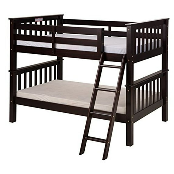 Santa Fe Mission Low Bunk Bed Twin over Twin - Angle Ladder - Multiple Finishes