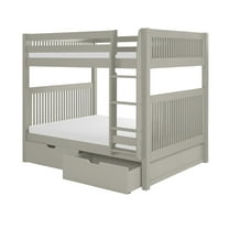 Santa Fe Mission Low Bunk Bed Twin over Twin - Bed End Ladder - Multiple Finishes - with Under Bed Drawers