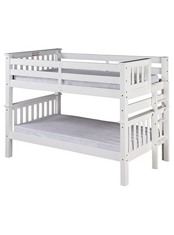 Santa Fe Mission Low Bunk Bed Twin over Twin - Bed End Ladder - Multiple Finishes