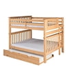 thumbnail image 1 of Santa Fe Mission Tall Bunk Bed Full over Full - Bed End Ladder - with Twin Size Under Bed Trundle, 1 of 11