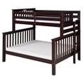 thumbnail image 1 of Santa Fe Mission Tall Bunk Bed Twin over Full - Bed End Ladder - Cappuccino Finish, 1 of 11