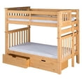 thumbnail image 1 of Santa Fe Mission Tall Bunk Bed Twin over Twin - Bed End Ladder - Multiple Finishes - with Under Bed Drawers, 1 of 2