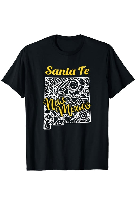 Santa Fe NM - New Mexico City with Mandala T-Shirt