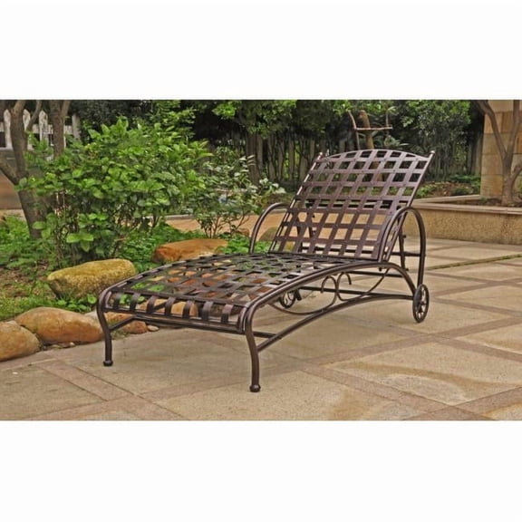 Santa Fe Nailhead Single Multi Position Chaise Lounge, Bronze