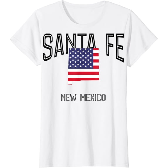 Santa Fe New Mexico NM Throwback Retro USA Flag T-Shirt